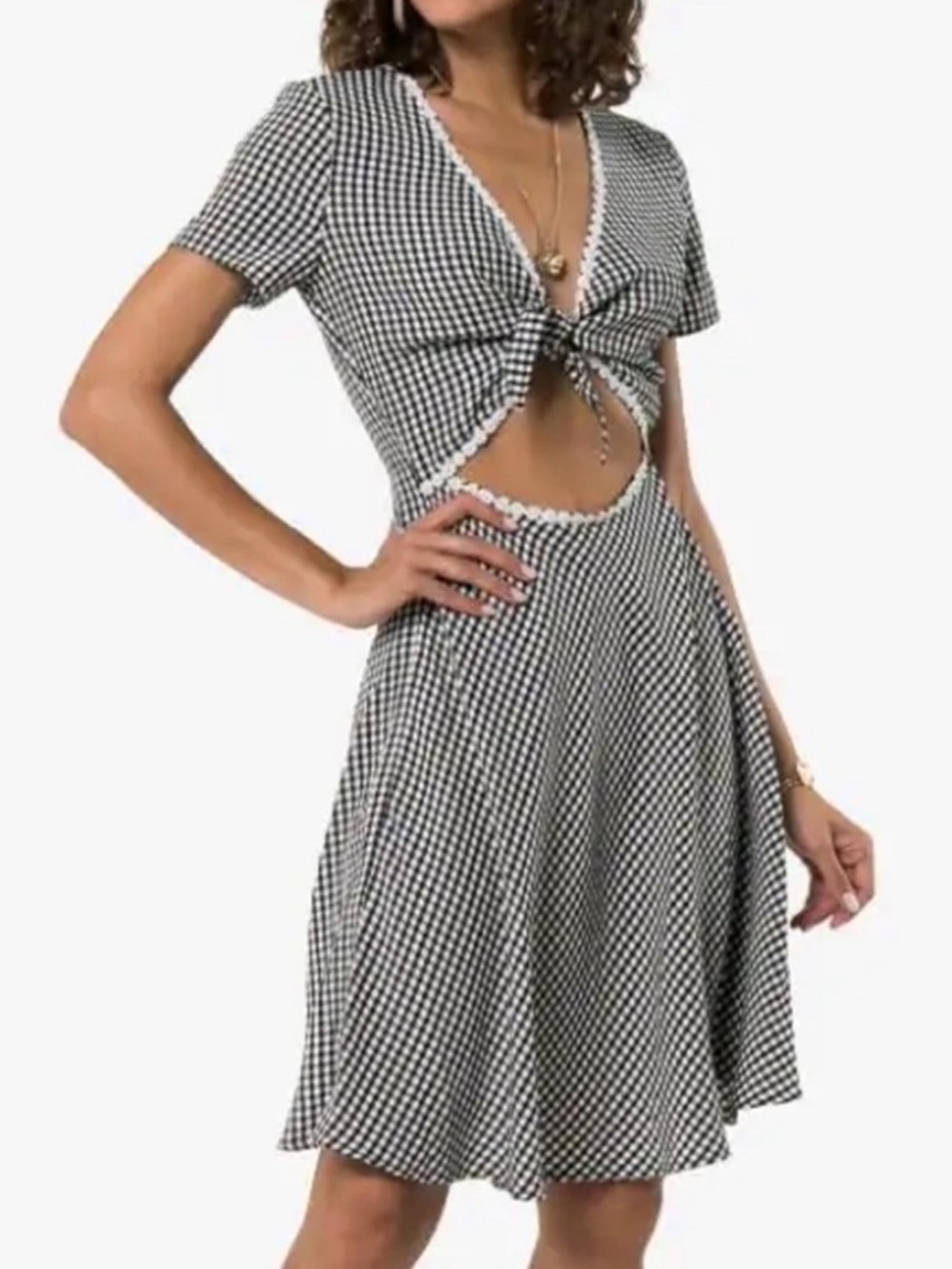 Solid & Striped Gingham Daisy Cut-Out dress, XS